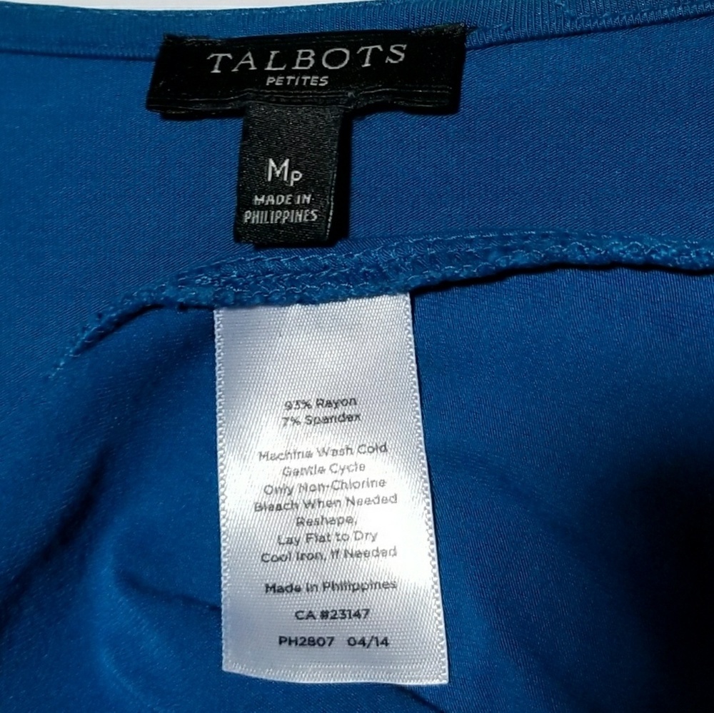 Talbot faux Wrap blue longsleeve Shirtdress - Picture 8 of 9
